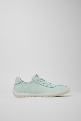 Side view of Peu Path Blue Textile Sneaker for Women