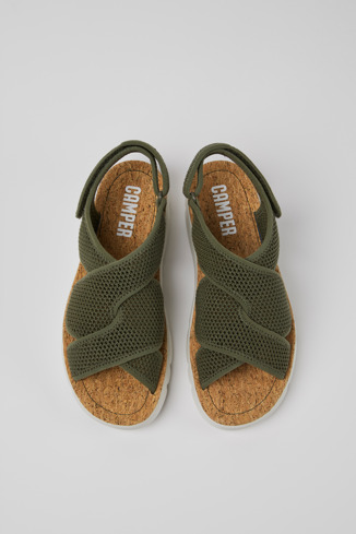 Alternative image of K201562-001 - Oruga - Green textile sandals for women