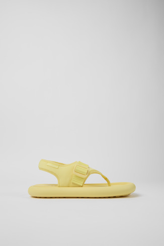 Side view of Ottolinger Yellow sandals for women by Camper x Ottolinger