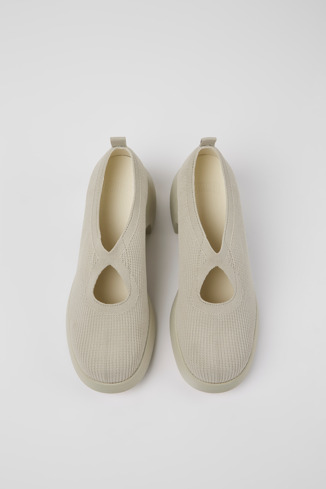 Overhead view of Thelma Gray one-piece knit shoes for women