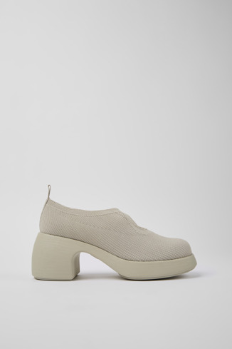 Side view of Thelma Gray one-piece knit shoes for women