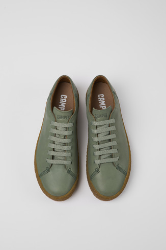 Peu Terreno Sapatos em couro verdes para mulher