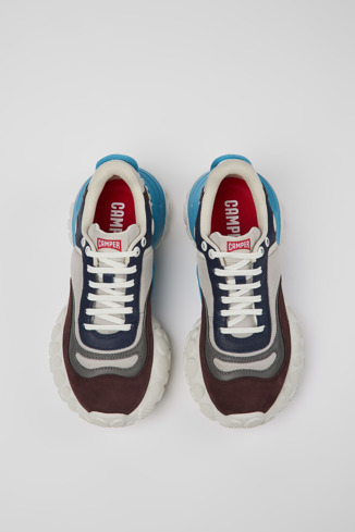 Overhead view of Pelotas Mars Multicolored textile and nubuck sneakers for women