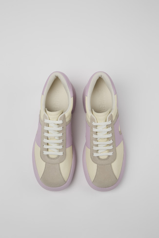 Overhead view of Thelma White Leather/Nubuck Shoe for Women