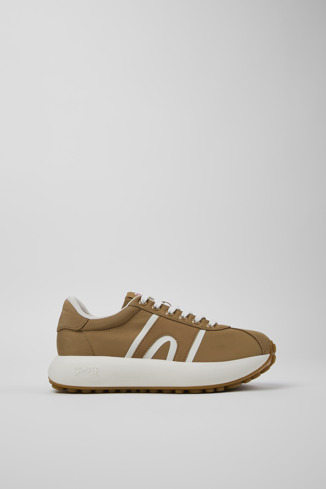 Side view of Pelotas Athens Brown Textile Sneaker for Women