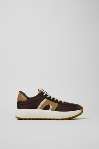 Side view of Pelotas Athens Brown Textile Sneaker for Women