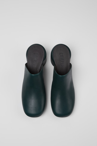 Overhead view of Niki Green Leather Clogs for Women