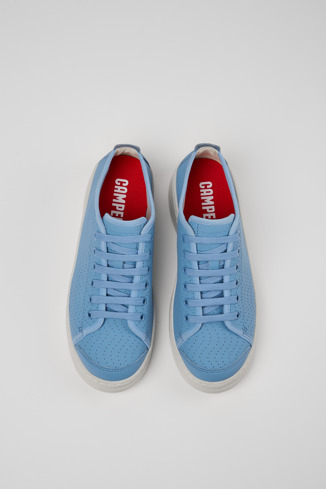 Runner Sneaker de pell de color blau per a dona