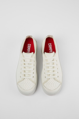 Runner Sneaker de pell de color blanc per a dona