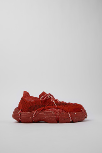 Side view of ROKU Red Sneaker for Women