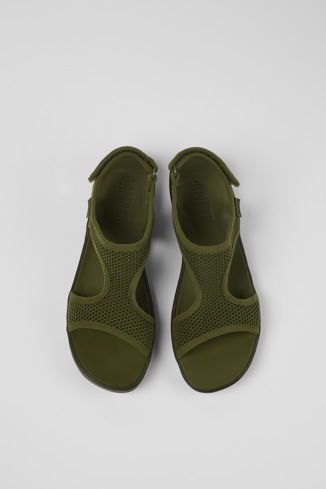 Right Sandálias em têxtil/couro verdes para mulher