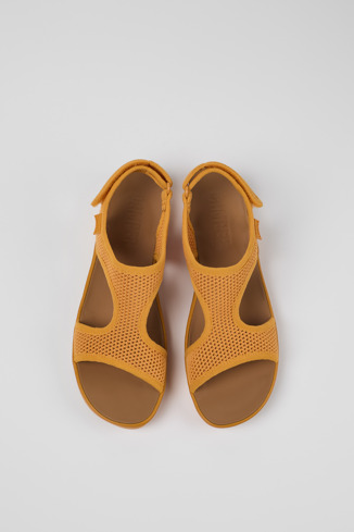Overhead view of Right Orange Textile/Leather Sandal for Women