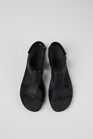 Right Sandales en cuir noir pour femme