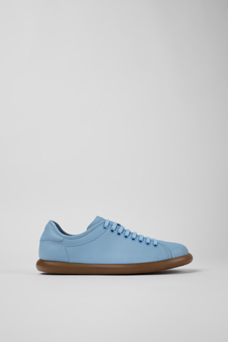 Side view of Pelotas Soller Blue Leather Sneaker for Women