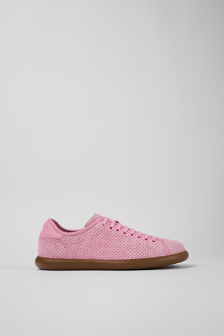 Side view of Pelotas Soller Pink Nubuck/Leather Sneaker for Women
