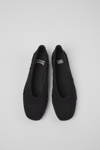 Twins Schwarze Damenballerinas aus Textil