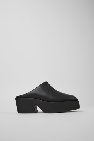 Billie Zuecos de piel negra para mujer