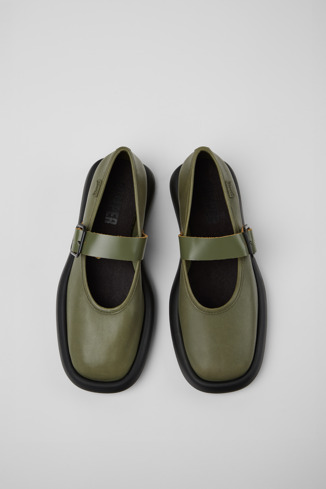 Onda Zapatos de piel verde para mujer.