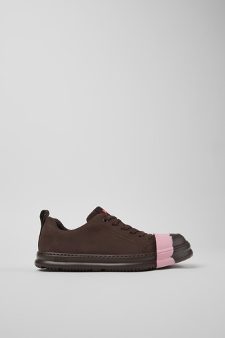 Junction Runner Brown Nubuck Women's Sneakers.側面