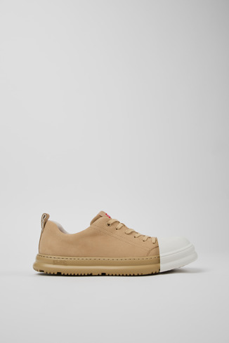 Side view of Junction Runner Beige Nubuck Sneakers for Women.