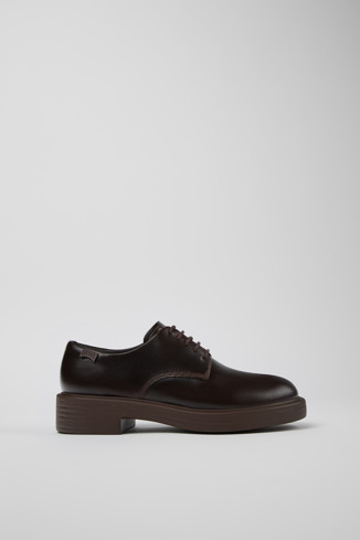 Side view of Dean Brown leather shoes for women