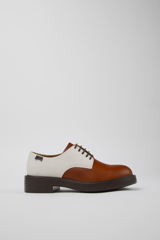 Side view of Twins Multicolor Leather and Nubuck Shoes for Women.