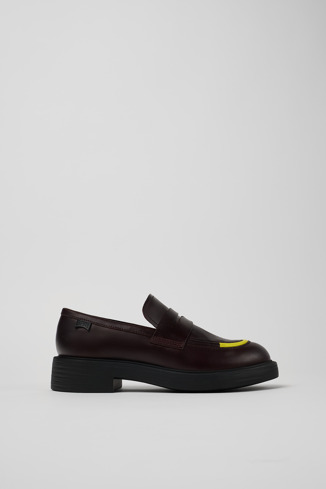 Twins Mocassins en cuir bordeaux pour femme