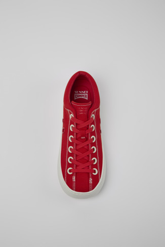 Overhead view of Camper x SUNNEI Red unisex Textile Shoe