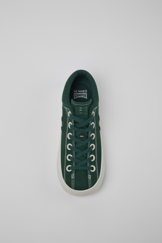 Overhead view of Camper x SUNNEI Green unisex Textile Shoe