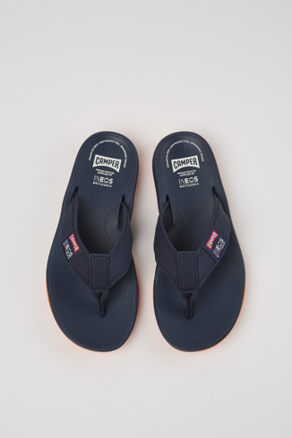 Overhead view of Camper x INEOS Blue Textile Flip-Flops for Women