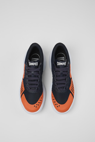 Overhead view of Camper x INEOS Blue and Orange Textile Sneakers for Women