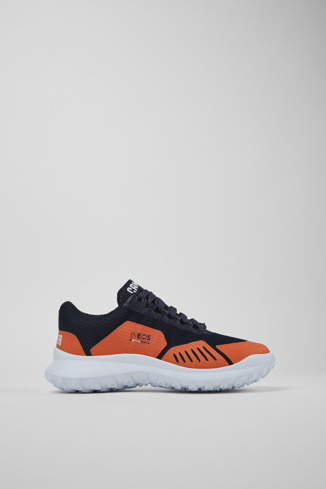 Side view of Camper x INEOS Britannia Blue and Orange Textile Sneakers for Women