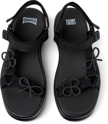 Twins Black Recycled PET Sandals for Women.
