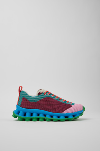 Side view of Camper x Sunnei - Pelotissima Multicolor Textile Sneakers for Women.