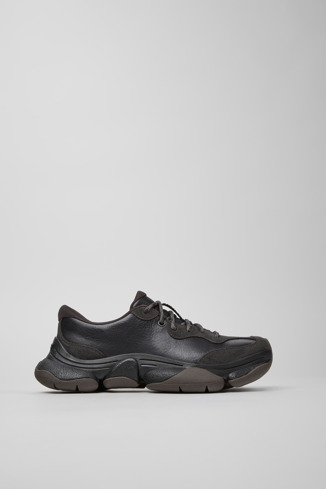 K201836-001 - Karst 2 - Black and Gray Leather Sneakers for Women.