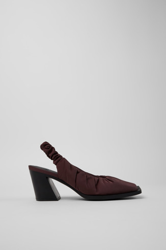 K201844-003 - Karole - Burgundy Textile Semi-Open Shoes for Women.
