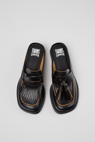 K201890-001 - Twins - Mocassins en cuir noirs Pour femme.