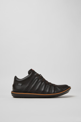 Side view of Beetle Dark brown leather sneakers
