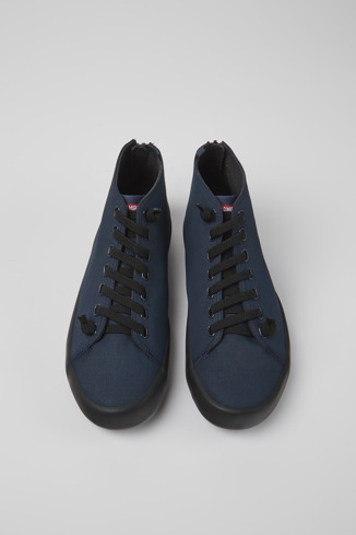 Overhead view of Andratx Navy blue textile sneakers for men