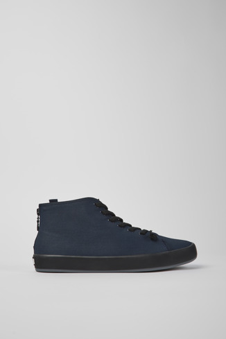 Side view of Andratx Navy blue textile sneakers for men