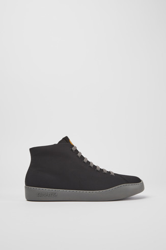 Side view of Peu Touring Black textile ankle boots for men