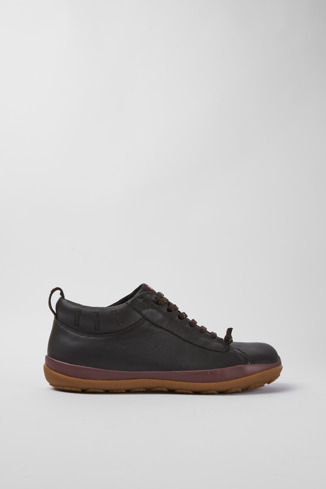 Side view of Peu Pista Dark brown leather shoes