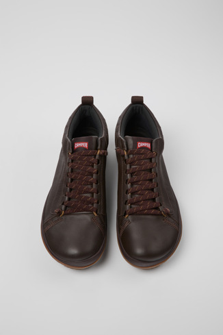 Overhead view of Peu Pista GORE-TEX Brown leather shoes for men