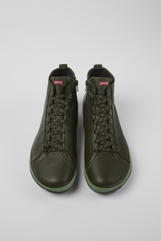Overhead view of Peu Pista GORE-TEX Green leather ankle boots for men
