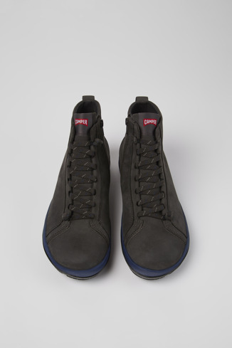 Overhead view of Peu Pista GORE-TEX Gray nubuck ankle boots for men