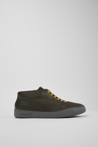 Side view of Peu Touring Green leather sneakers for men