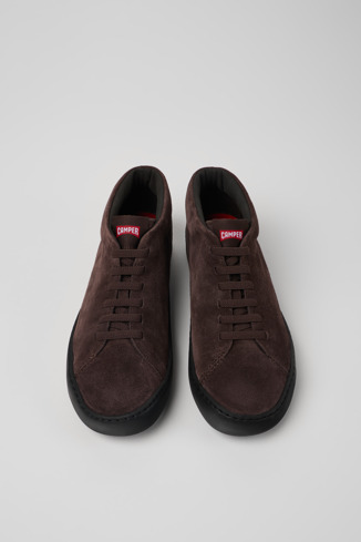 Overhead view of Peu Touring Brown nubuck sneakers for men