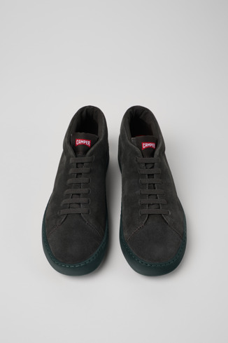 Overhead view of Peu Touring Gray nubuck sneakers for men