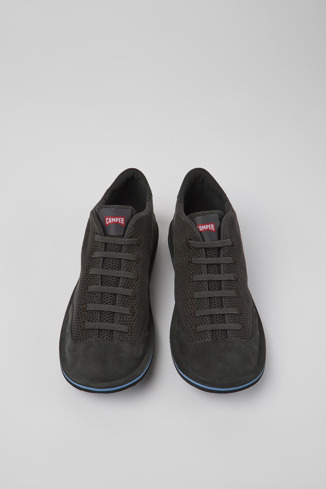 Alternative image of K300327-009 - Beetle - Zapatos grises de tejido y nobuk para hombre
