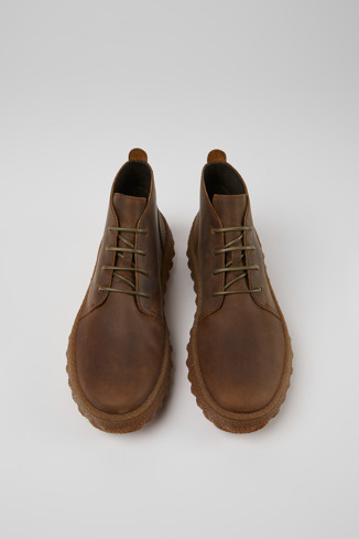 Alternative image of K300330-002 - Ground MICHELIN - Brown lace up ankle boot for men.